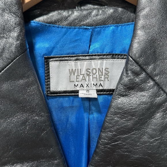 VTG Y2K Wilson’s Leather Black Blazer Small - Picture 2 of 6